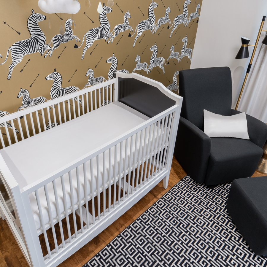 Grey - Plush Silk Crib Sheet lifestyle