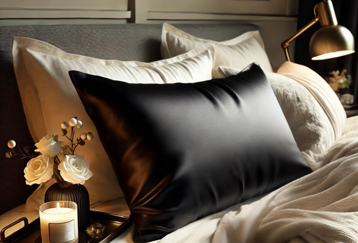 CILQUE Black Silk Pillowcase King