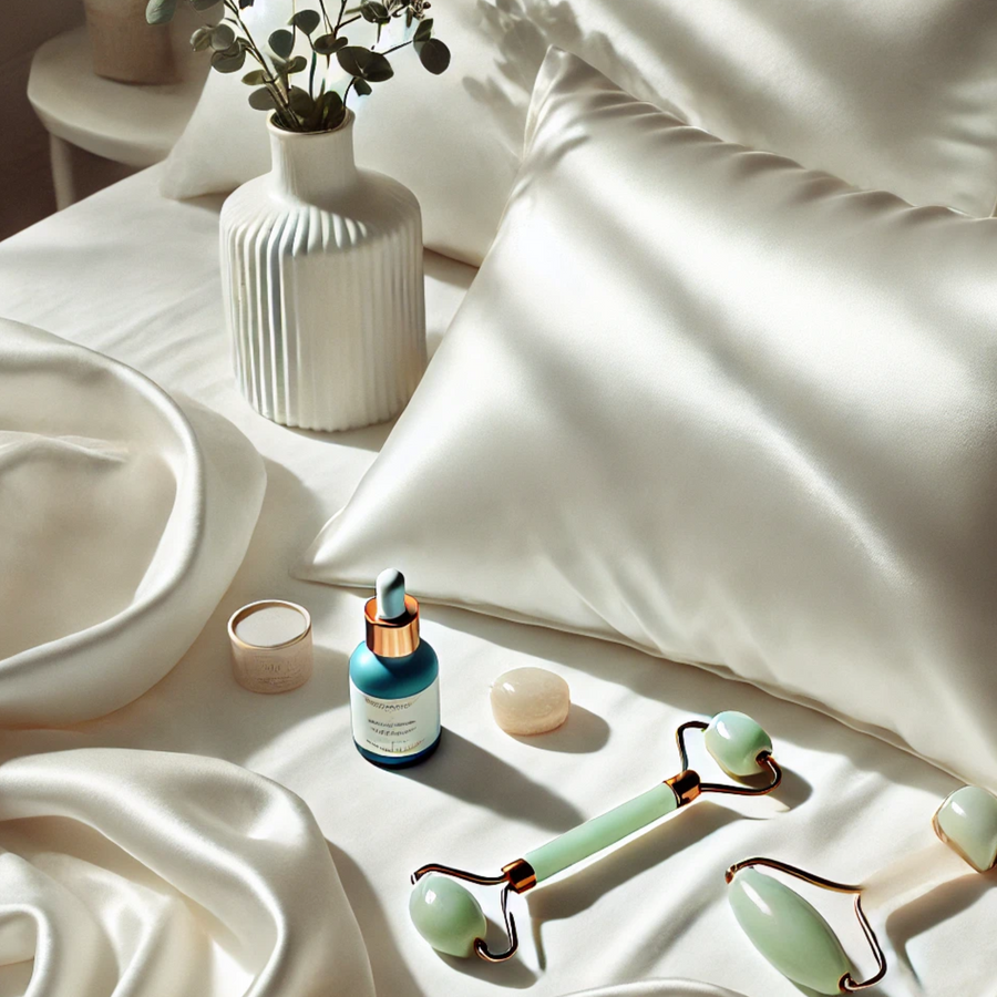 CILQUE Vanilla Silk Pillowcase detail