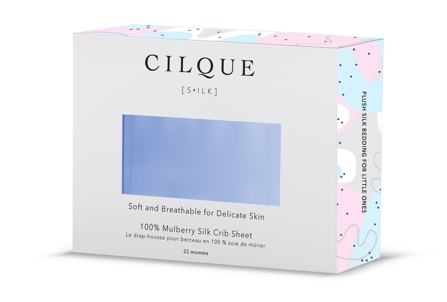 Blue - Plush Silk Crib Sheet packaging