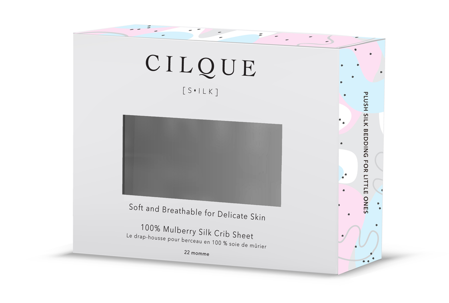 Grey - Plush Silk Crib Sheet packaging