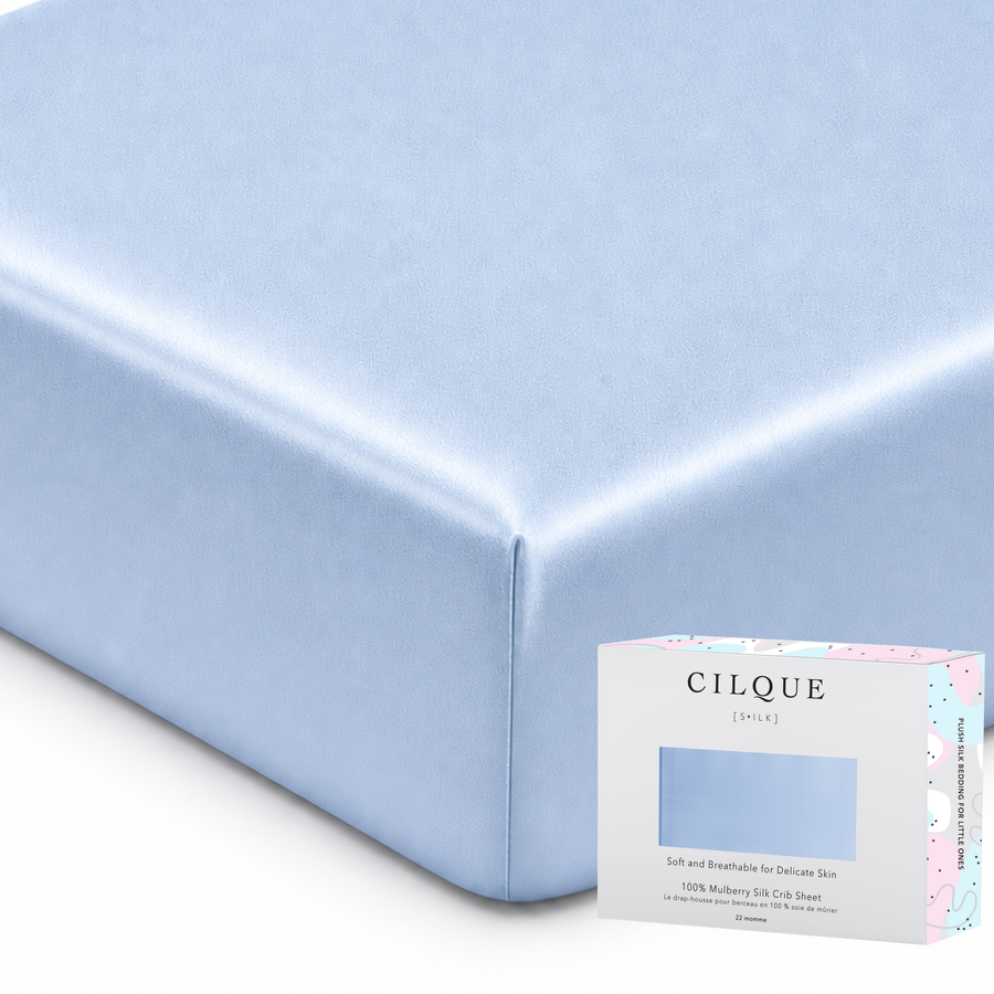 Blue - Plush Silk Crib Sheet