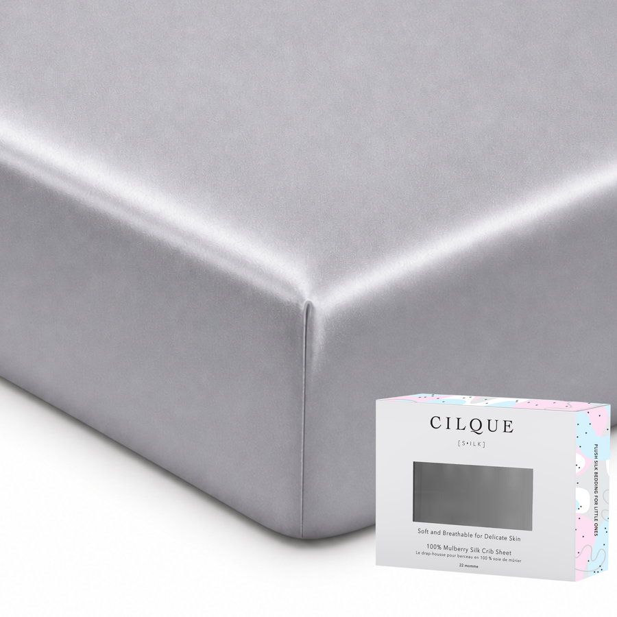 Grey - Plush Silk Crib Sheet